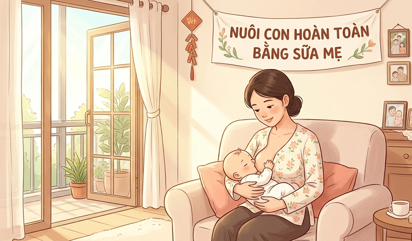 Vì sao trong 6 tháng đầu việc nuôi con hoàn toàn bằng sữa mẹ lại quan trọng?